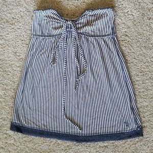 COPY - Navy blue and white striped strapless top